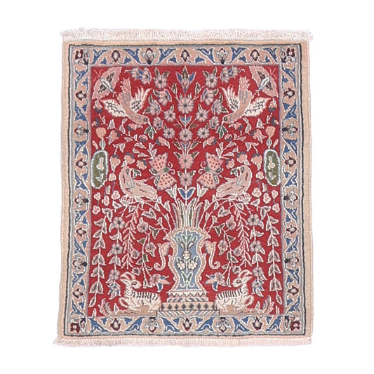 ペルシャ絨毯（イラン産）ナイン　56×47cm（FS-70042）