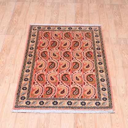 ペルシャ絨毯（イラン産）イスファハンアンティーク　100×65cm（FS-70043）