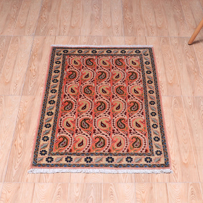 ペルシャ絨毯（イラン産）イスファハンアンティーク　100×66cm（FS-70044）