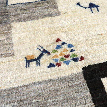 プレミアムギャッベ／ホシナマイ（カシュクリ） 201×132cm（HL-10854）