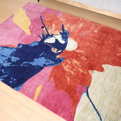 プレミアムギャッベ／ホシナマイ（ルリバフ） 205×151cm（HL-10856）