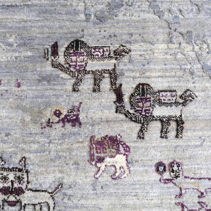 プレミアムギャッベ／ホシナマイ（ルリバフ） 203×152cm（HL-10892）