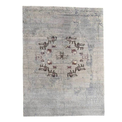 プレミアムギャッベ／ホシナマイ（ルリバフ） 203×152cm（HL-10892）