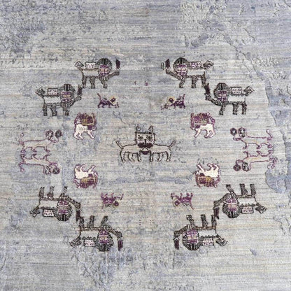 プレミアムギャッベ／ホシナマイ（ルリバフ） 203×152cm（HL-10892）