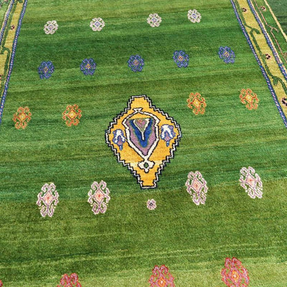 プレミアムギャッベ／ホシナマイ（ルリバフ）　248×176cm（HL-11346）