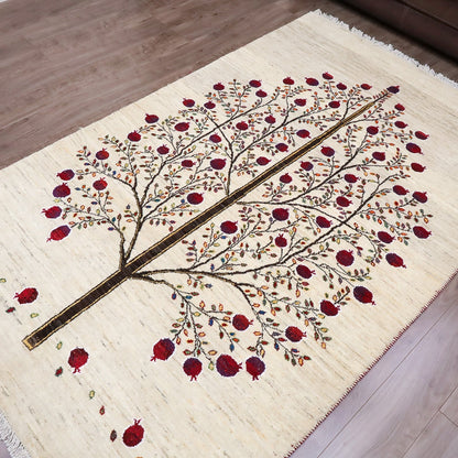 ギャッベ（ギャベ）ルリバフ　ザクロの木柄　220×141cm（HL-13256）
