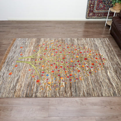 ギャッベ（ギャベ）ルリバフ　ザクロの木柄　233×165cm（HL-13259）