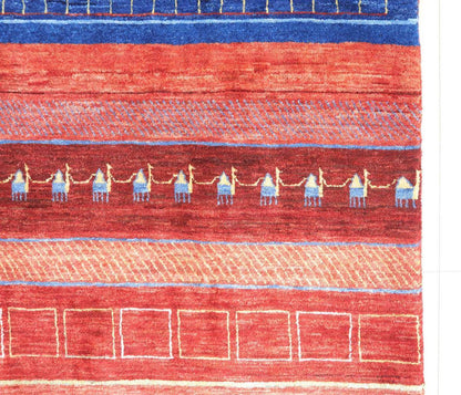 プレミアムギャッベ／ホシナマイ（ルリバフ） 237×163cm（HL-25742）