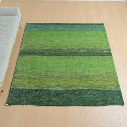 プレミアムギャッベ／ホシナマイ（ルリバフ）　203×194cm（HL-27762）