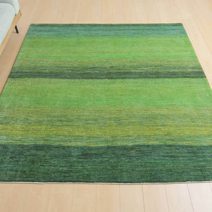 プレミアムギャッベ／ホシナマイ（ルリバフ）　203×194cm（HL-27762）