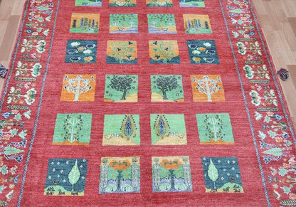 プレミアムギャッベ／ホシナマイ（ルリバフ）　224×167cm（HL-30697）