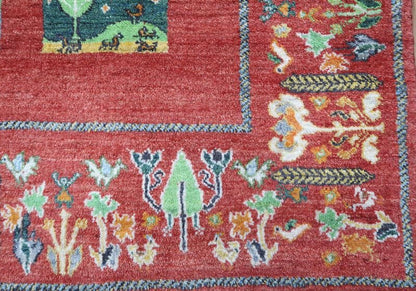 プレミアムギャッベ／ホシナマイ（ルリバフ）　224×167cm（HL-30697）