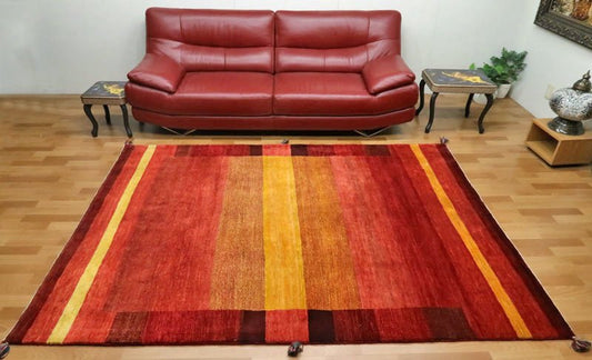 プレミアムギャッベ／ホシナマイ（ルリバフ） 247×177cm（HL-32021）