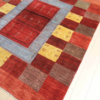 プレミアムギャッベ／ホシナマイ（ルリバフ）　232×206cm（HL-32043）