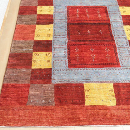 プレミアムギャッベ／ホシナマイ（ルリバフ）　232×206cm（HL-32043）