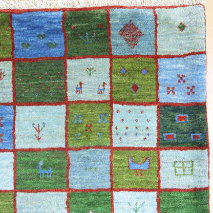 プレミアムギャッベ／ホシナマイ（カシュクリ） 195×155cm（HL-42272）