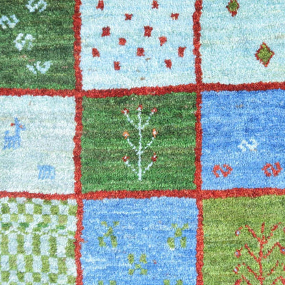 プレミアムギャッベ／ホシナマイ（カシュクリ） 195×155cm（HL-42272）