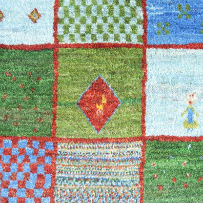 プレミアムギャッベ／ホシナマイ（カシュクリ） 195×155cm（HL-42272）