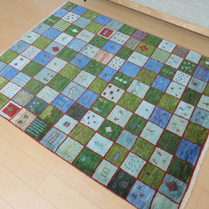 プレミアムギャッベ／ホシナマイ（カシュクリ） 195×155cm（HL-42272）