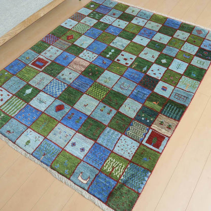 プレミアムギャッベ／ホシナマイ（カシュクリ） 195×155cm（HL-42272）