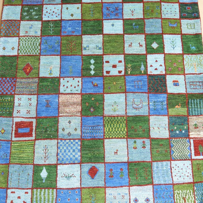 プレミアムギャッベ／ホシナマイ（カシュクリ） 195×155cm（HL-42272）