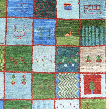 プレミアムギャッベ／ホシナマイ（カシュクリ） 195×155cm（HL-42272）