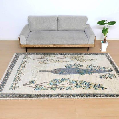 プレミアムギャッベ／ホシナマイ（ルリバフ） 245×157cm（HL-48664）