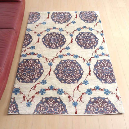 プレミアムギャッベ／ホシナマイ（ルリバフ） 216×137cm（HL-62730）