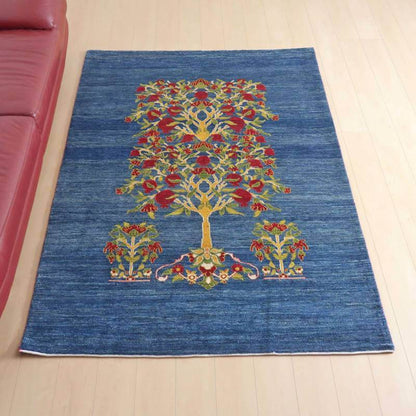 プレミアムギャッベ／ホシナマイ（ルリバフ） 210×148cm（HL-69835）