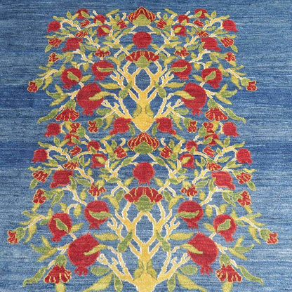 プレミアムギャッベ／ホシナマイ（ルリバフ） 210×148cm（HL-69835）