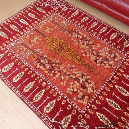 プレミアムギャッベ／ホシナマイ（ルリバフ） 213×157cm（HL-71214）