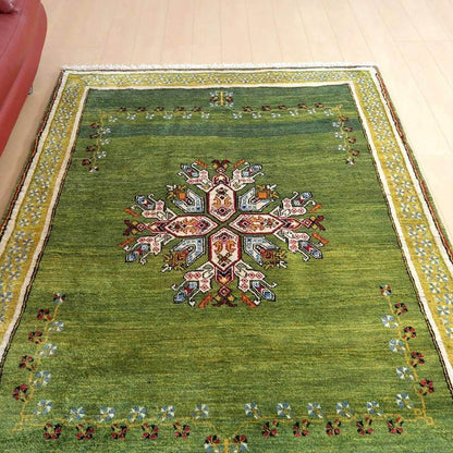プレミアムギャッベ／ホシナマイ（ルリバフ） 203×154cm（HL-71240）