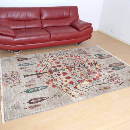 プレミアムギャッベ／ホシナマイ（ルリバフ） 225×151cm（HL-71624）