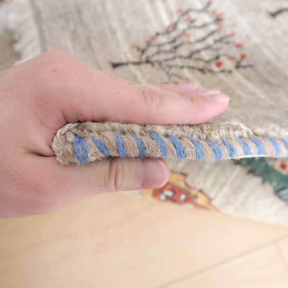 プレミアムギャッベ／ホシナマイ（ルリバフ） 225×151cm（HL-71624）