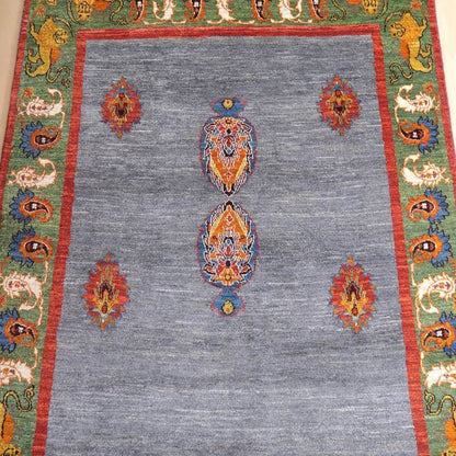 プレミアムギャッベ／ホシナマイ（ルリバフ） 204×154cm（HL-72648）