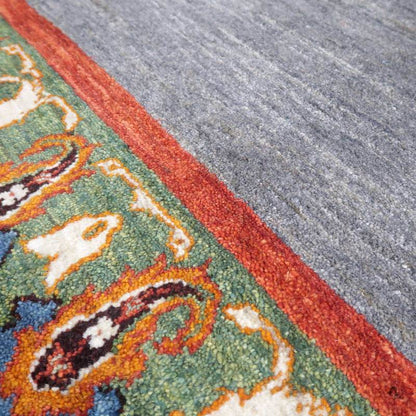 プレミアムギャッベ／ホシナマイ（ルリバフ） 204×154cm（HL-72648）