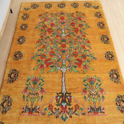 プレミアムギャッベ／ホシナマイ（ルリバフ） 233×143cm（HL-83653）