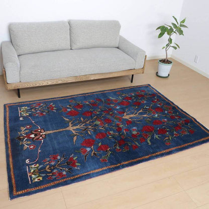 プレミアムギャッベ／ホシナマイ（ルリバフ） 207×135cm（HL-89693）