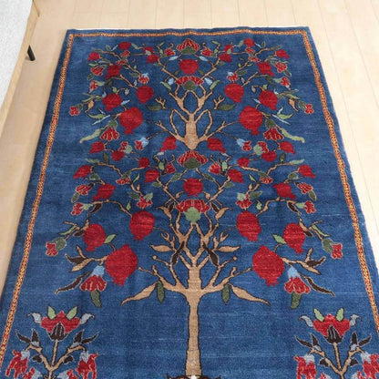 プレミアムギャッベ／ホシナマイ（ルリバフ） 207×135cm（HL-89693）