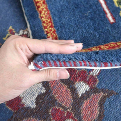 プレミアムギャッベ／ホシナマイ（ルリバフ） 207×135cm（HL-89693）