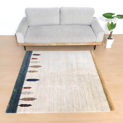 プレミアムギャッベ／ホシナマイ（ルリバフ） 155×151cm（HM-10878）