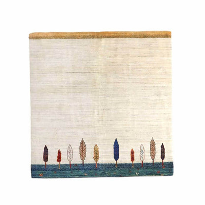 プレミアムギャッベ／ホシナマイ（ルリバフ） 155×151cm（HM-10878）