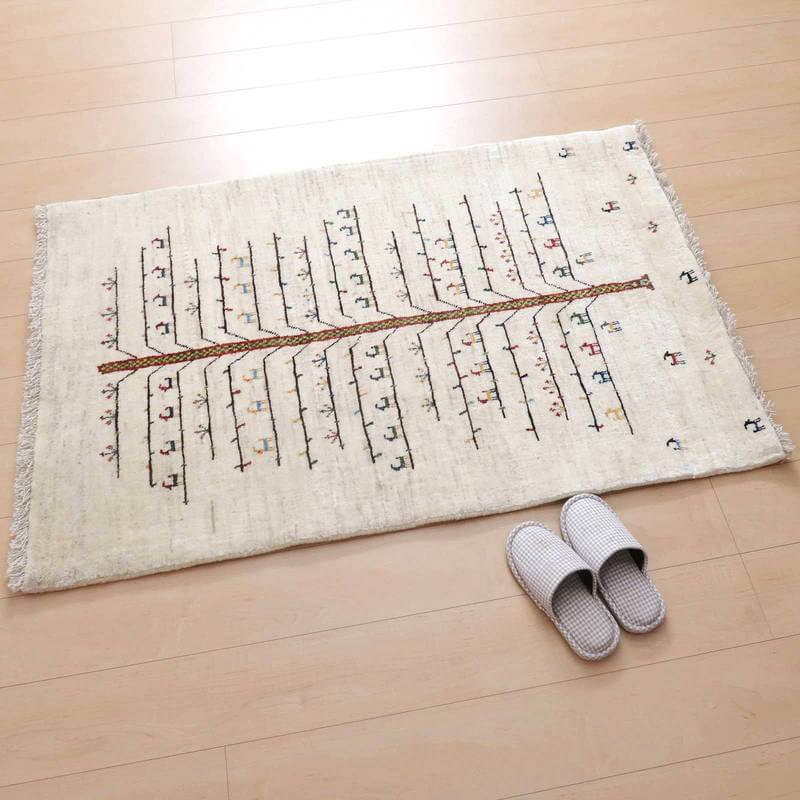 プレミアムギャッベ／ホシナマイ（カシュクリ） 136×90cm（HM-69637）