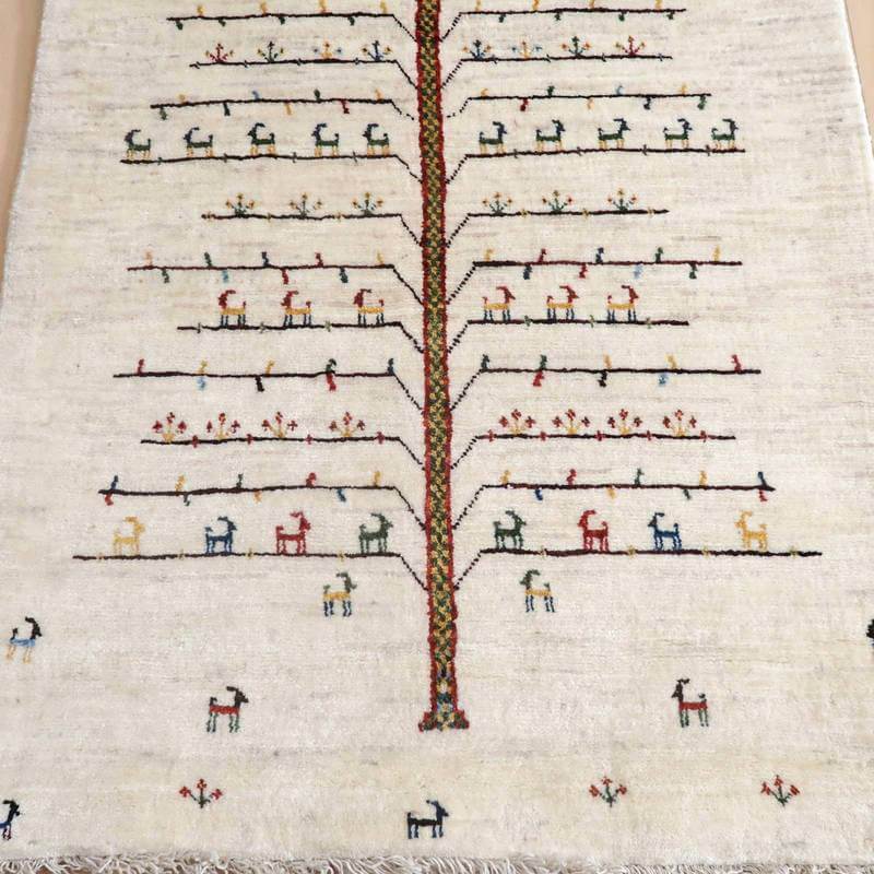 プレミアムギャッベ／ホシナマイ（カシュクリ） 136×90cm（HM-69637）