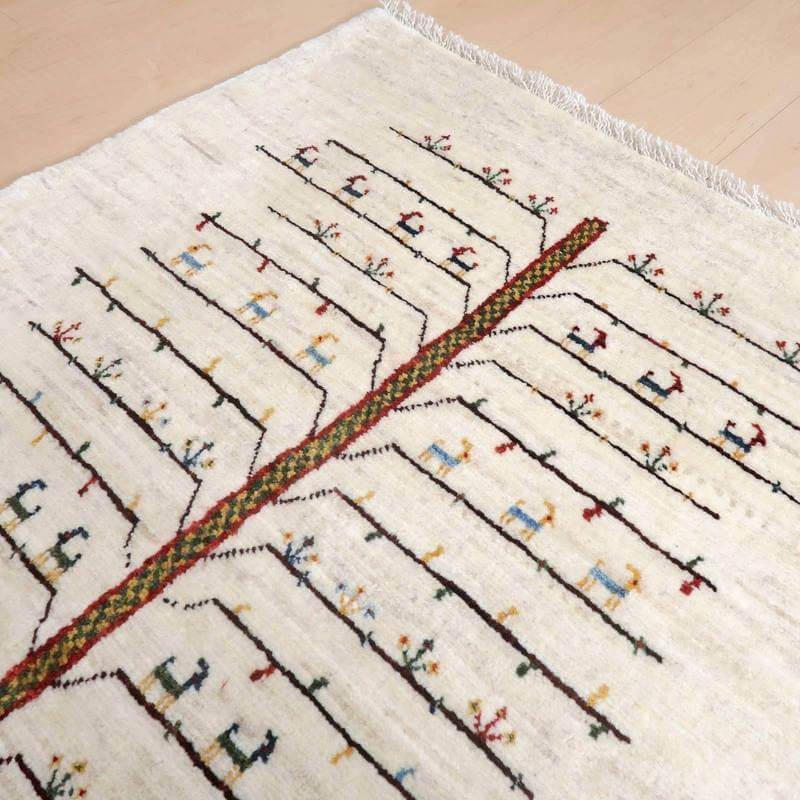 プレミアムギャッベ／ホシナマイ（カシュクリ） 136×90cm（HM-69637）