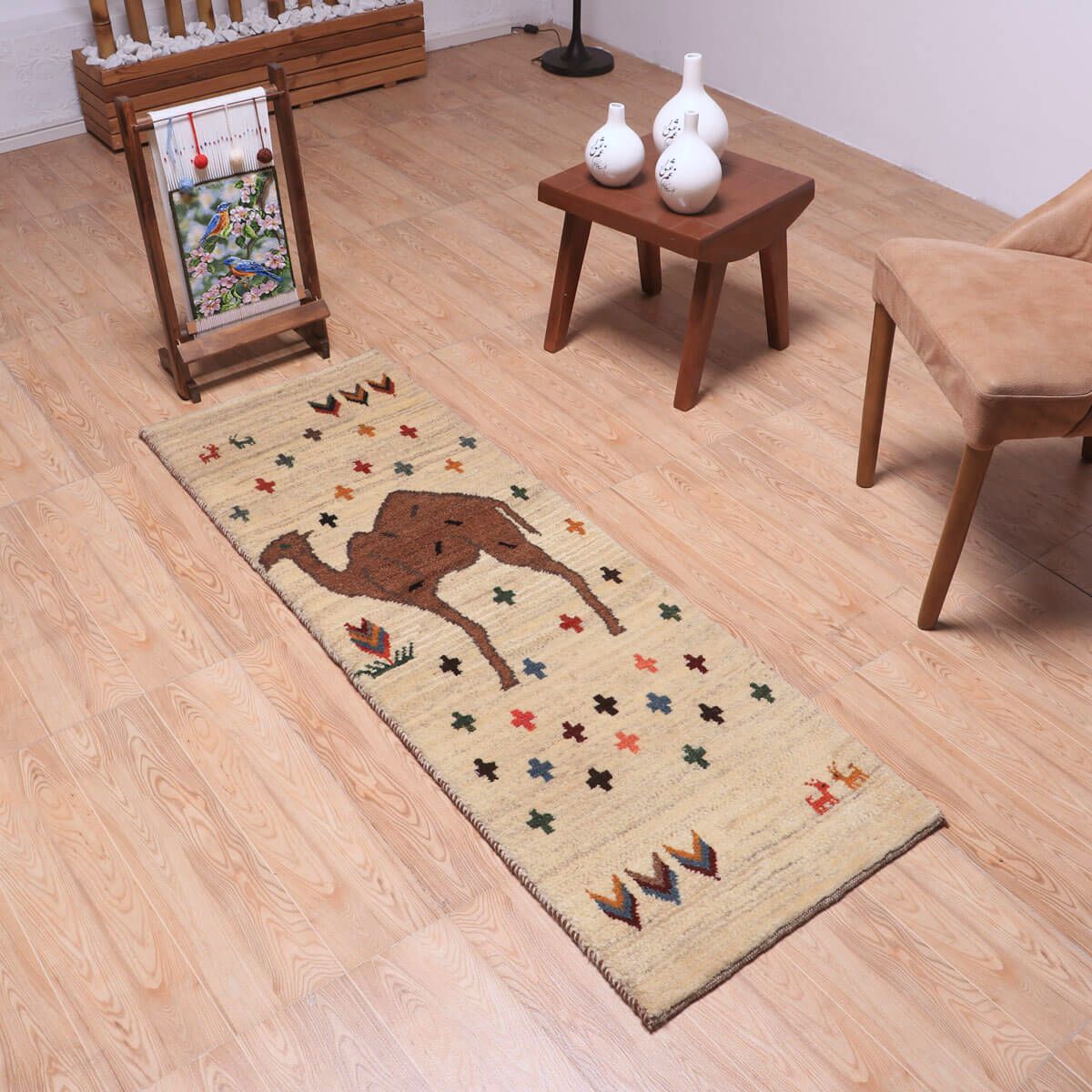 ギャッベ（ギャベ）カシュクリ　153×53cm（HM-70129）