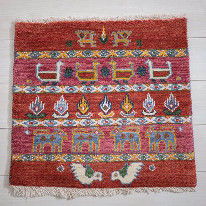 ギャッベ（ルリバフ）　56×60cm（HP-11938）