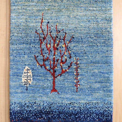 プレミアムギャッベ／ホシナマイ（ルリバフ） 143×44cm（HR-10932）