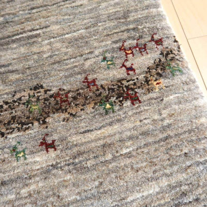 プレミアムギャッベ／ホシナマイ（ルリバフ） 143×46cm（HR-10947）