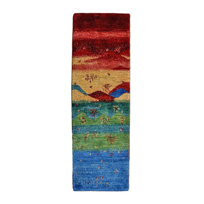 プレミアムギャッベ／ホシナマイ（ルリバフ） 137×44cm（HR-11083）